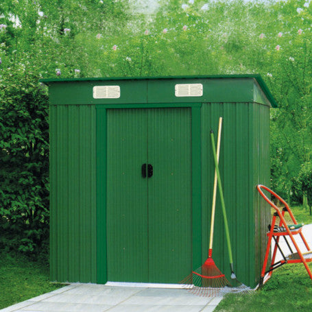 Casetta box Maisonette in metallo verde porta attrezzi da giardino esterno 194x121x181 cm Casetta box Maisonette in metallo verde porta attrezzi da giardino esterno 194x121x181 cm